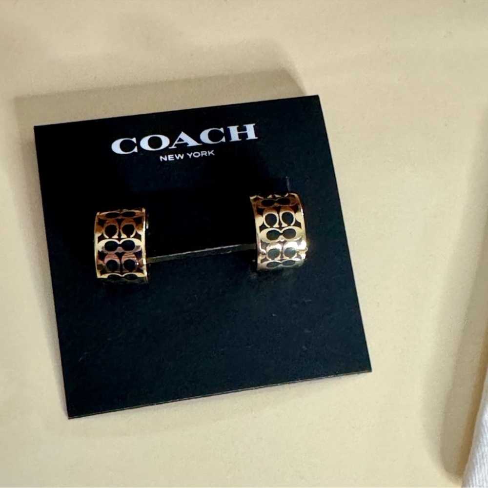 COACH Authentic Cuff Hoop Earrings - Picture 2 of 7